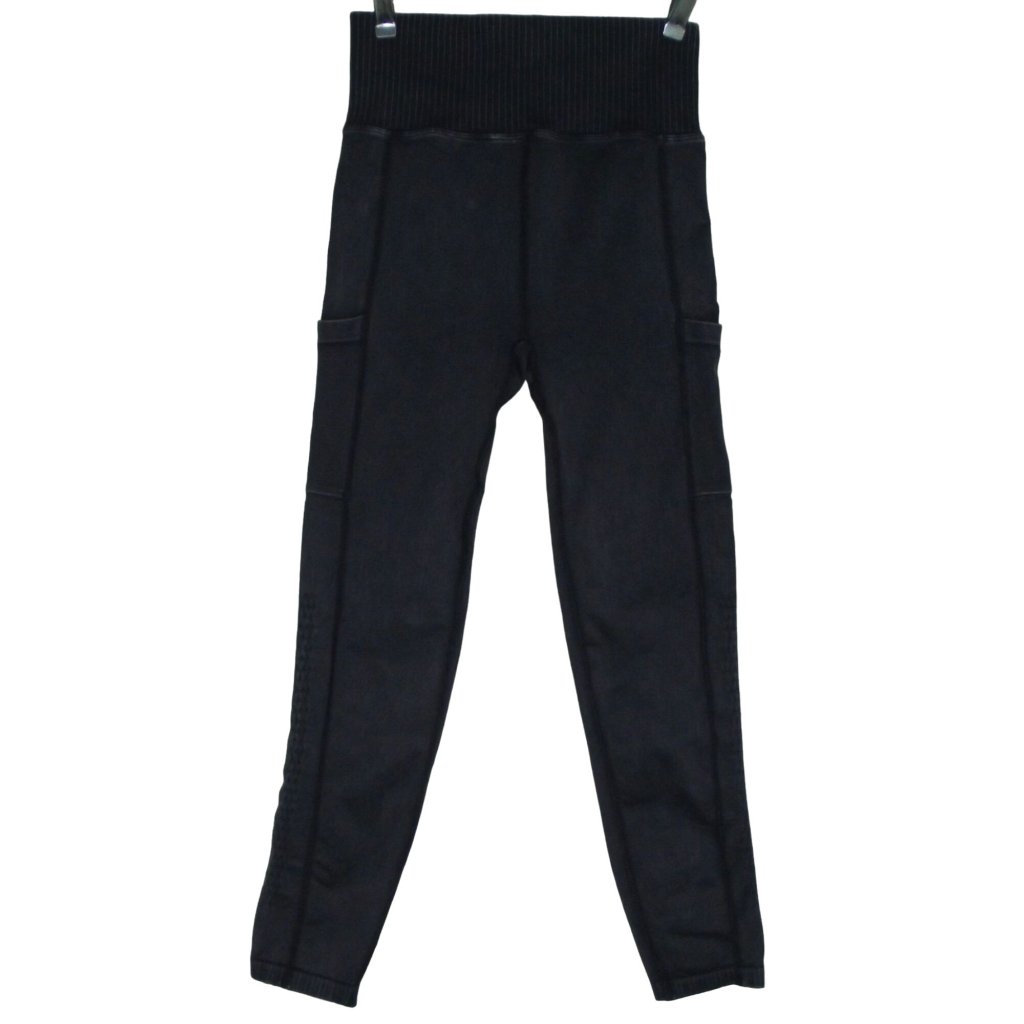 Ododos Leggings M/L Cropped Crop Gray High Waist Yoga Tummy Control Non-See-Thru